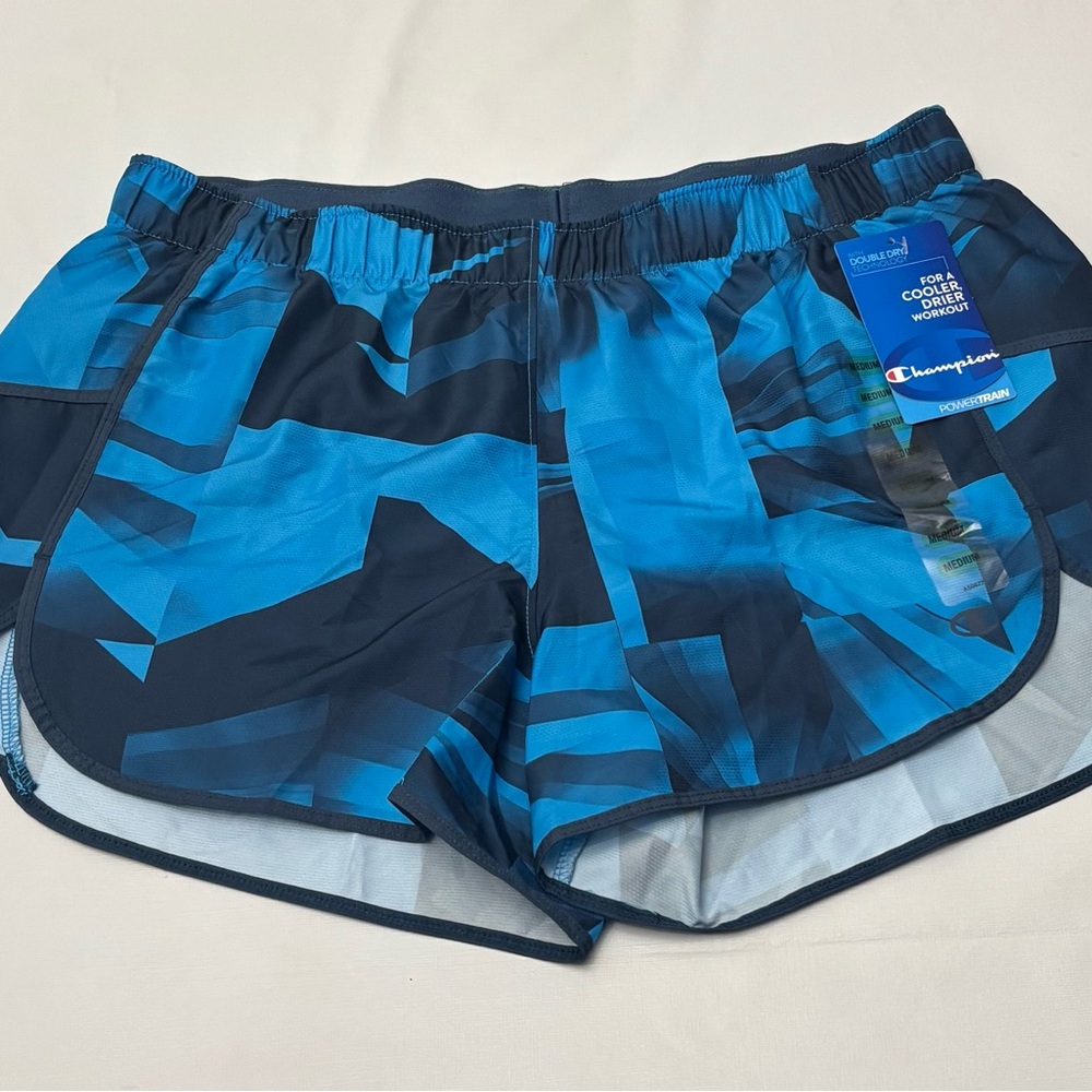 Champion Women's Geometric Blue Athletic Shorts